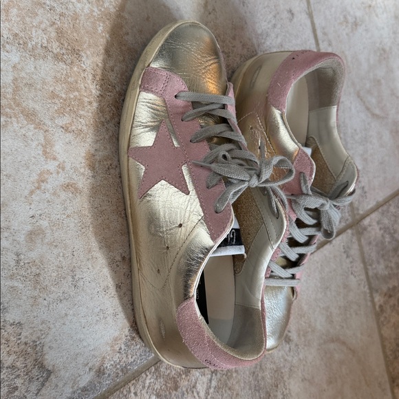 Golden Goose Gold and Pink Star Sneakers - Picture 3 of 14